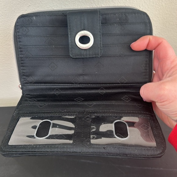 Vera Bradley Women's Performance Twill Turnlock Wallet With RFID, Black. - Picture 3 of 6